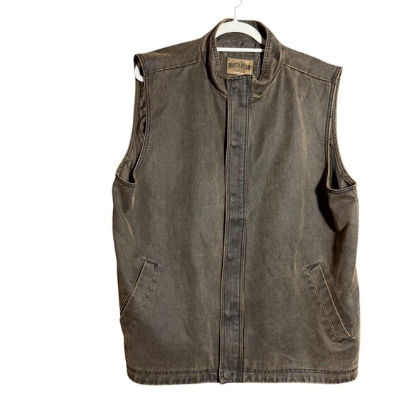 North River Zip and Snap Button Front Jacket Vest Mens Size XL Brown - Picture 1 of 7
